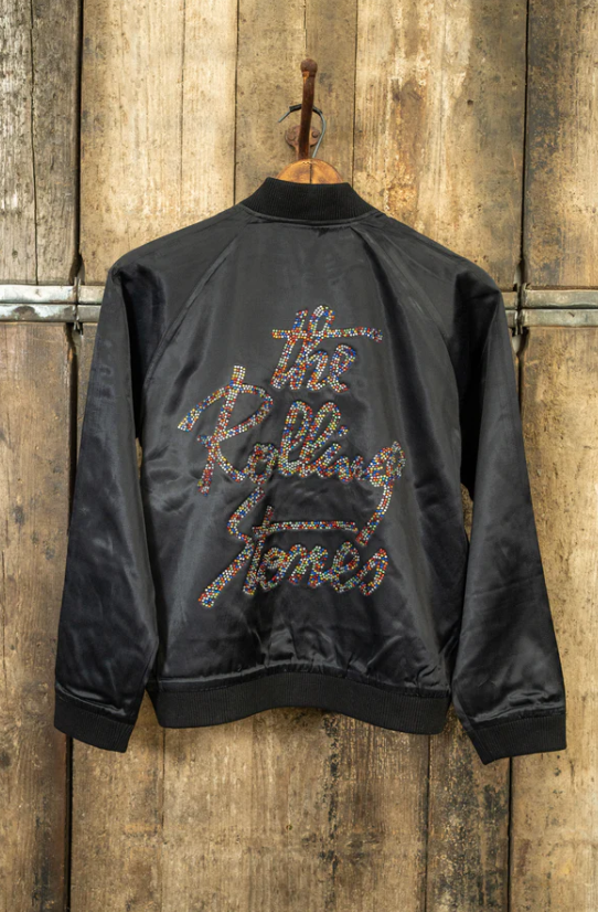 Madeworn Silk Tour Jacket Rolling Stones Crystals Black — Etc